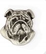 Buldog angielski, Bulldog II - posrebrzana broszka z psem, elegancki pin,