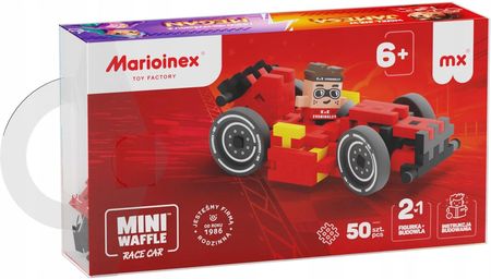 Marioinex Waffle Mini Samochody Race Car James 50El. Red Wyścigi 2W1