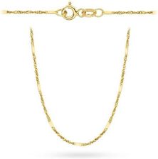Zdjęcie Magar Gold Łańcuszek złoty pr. 585 - splot singapure z blaszką 38 cm (Gramatura: 0.81) - Dobiegniew