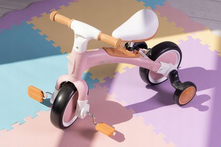 Ecotoys Rower Rowerek Biegowy Z Pedałami Treningowy Kółka Boczne 3W1 Różowy Ecoto - zdjęcie 3