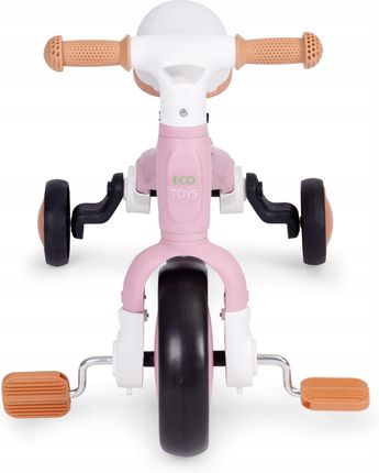 Ecotoys Rower Rowerek Biegowy Z Pedałami Treningowy Kółka Boczne 3W1 Różowy Ecoto - zdjęcie 5