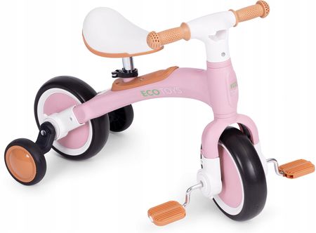 Ecotoys Rower Rowerek Biegowy Z Pedałami Treningowy Kółka Boczne 3W1 Różowy Ecoto - zdjęcie 2