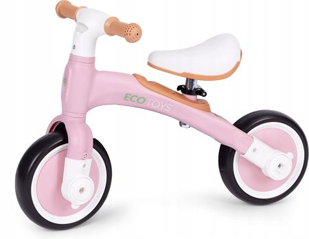 Ecotoys Rower Rowerek Biegowy Z Pedałami Treningowy Kółka Boczne 3W1 Różowy Ecoto - zdjęcie 4