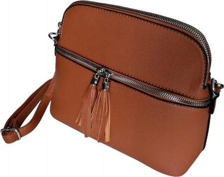 TOREBKA DAMSKA LISTONOSZKA NA RAMIĘ - MODNA BRĄZOWA DAMSKA TOREBKA