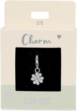 Depesche 11785-078 Charms Wyraź siebie - zawieszka do naszyjników i bransoletek, koniczynka, posrebrzana, jako drobny upominek