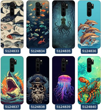 Superetui Do Xiaomi Redmi Note 8 Pro Morze Statki Fale Ryby Delfiny Muszle - zdjęcie 2