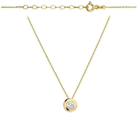 Diament Złoty naszyjnik damski 85 celebrytka z błyszczącą cyrkonią
