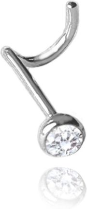 Diament Srebrny kolczyk do nosa 925 z białą cyrkonią JMAN0406SE01