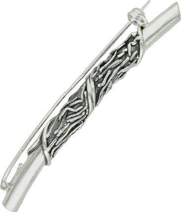 Diament Srebrna broszka 925 oksydowana