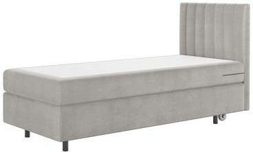 Łóżko Kontynentalne Z Materacem Szare Silla 90X200 Cm
