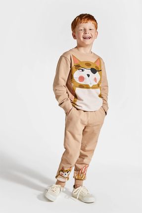 Spodnie dresowe brązowe z nadrukiem licencja KOCIA SZAJKA