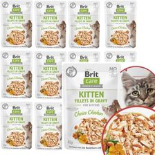 BRIT CARE CAT MOKRA KARMA DLA KOCIĄT KITTEN KURCZAK W SOSIE SASZETKA 12x85g