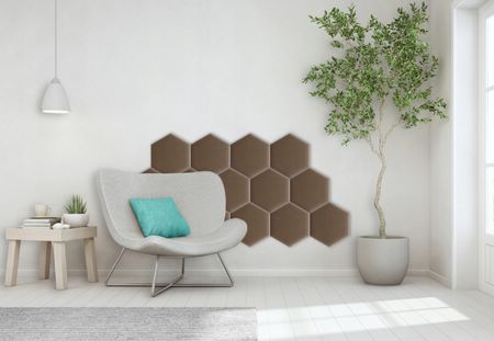 Smartlife Panele Tapicerowane Na Ścianę Heksagon Magic Velvet Brązowy 26x30 - zdjęcie 3