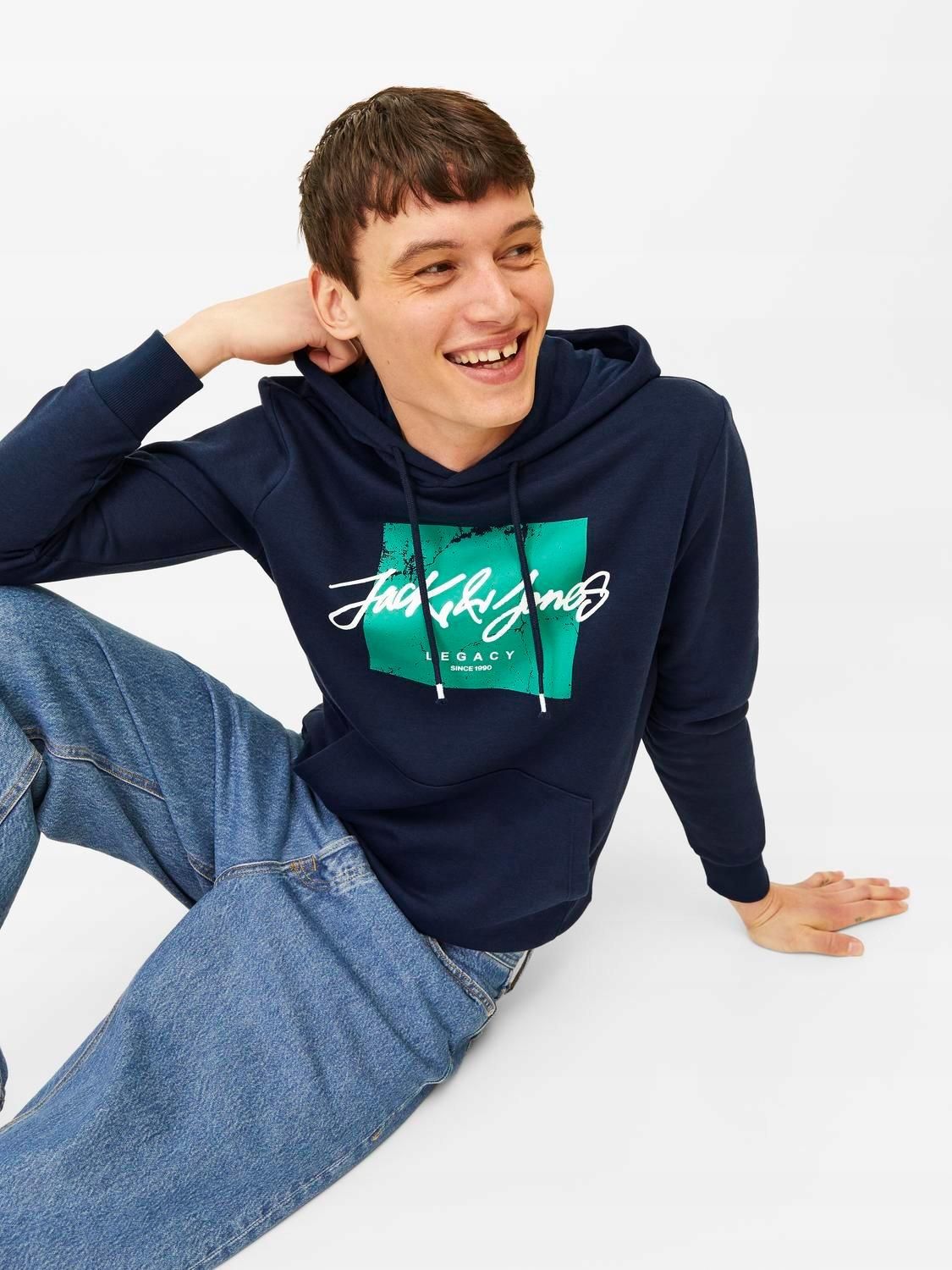 Bluza z kapturem męska JackJones Jjtiley Sweat Hood Ln r.M Bluza z kapturem męska JackJones Jjtiley Sweat Hood Ln r.M