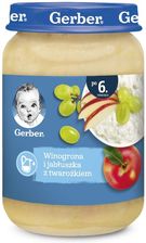 Gerber Deserek Winogrona I Jabłuszka Z Twarożkiem dla niemowląt po 6 Miesiącu 190g - Deserki dla dzieci