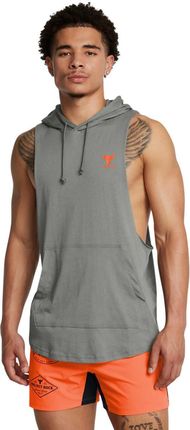 Męski top treningowy Under Armour UA Men's Project Rock Sleeveless Hoodie - zielony