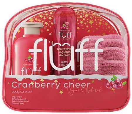 FLUFF Cranberry Cheer Zestaw prezentowy: Żel pod prysznic, 200ml + Mgiełka do ciała, 80ml + Opaska