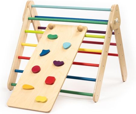 Leg&Go Trójkąt Wspinaczkowy Zestaw Z Rampą Montessori Tęcza