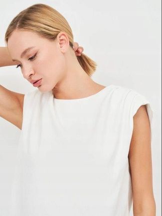 Zara Ksb idn biała mini sukienka gładka casual Xs - Ceny i