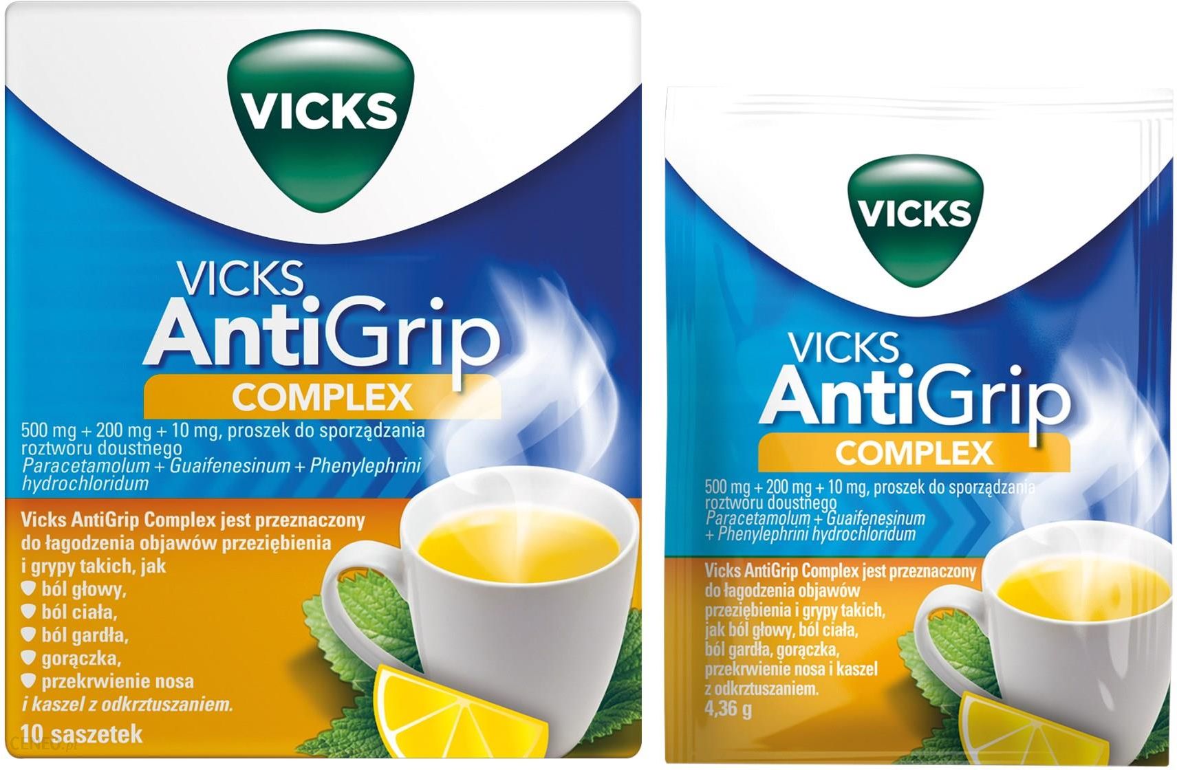  VICKS ANTIGRIP COMPLEX Proszek na grypę i przeziębienie o smaku cytrynowy 10sasz.