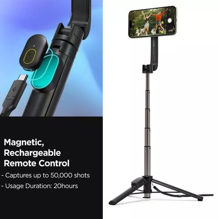 Spigen Uchwyt Selfie S571W Magsafe Bluetooth Tripod Czarny - zdjęcie 2