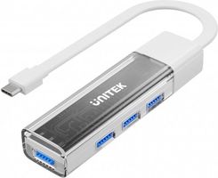 Zdjęcie Hub dwukierunkowy USB C/USB A 5Gbps, 4x USB A Unitek - biały (H1319AWH01) - Działoszyn