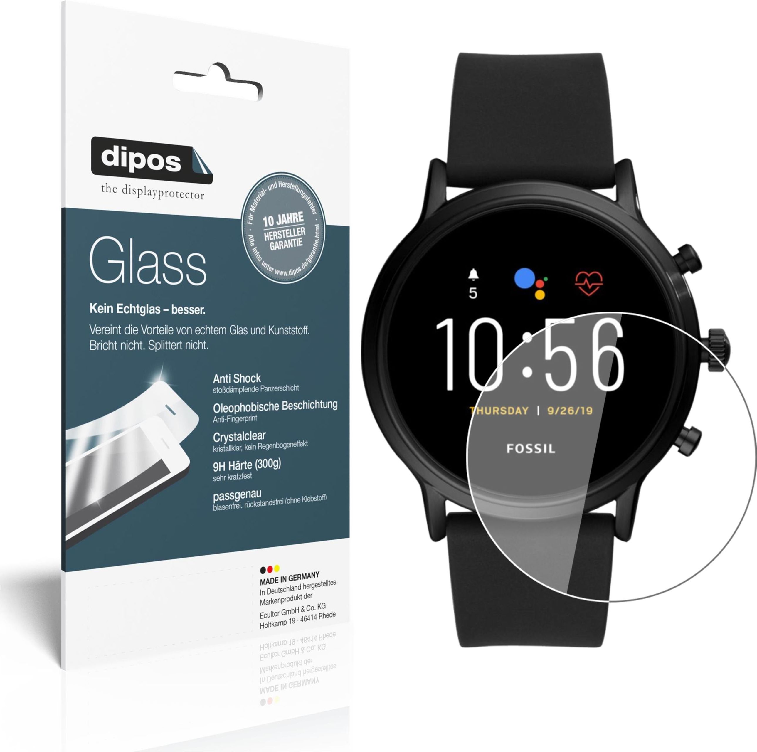 dipos I 2X Pellicola Protettiva Compatibile con Fossil The Carlyle HR