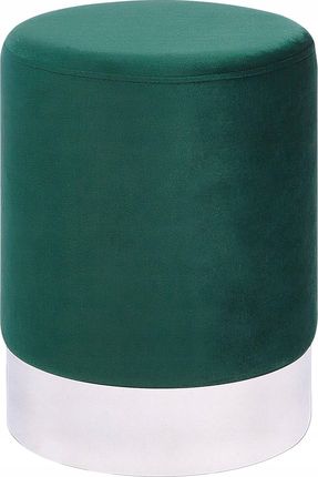 Beliani Puf welurowy ⌀ 36 cm zielony BRIGITTE