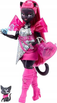 Monster High Lalka Catty Noir Z Czarnym Kotkiem-Sfinksem Amulette HXH76 - zdjęcie 2