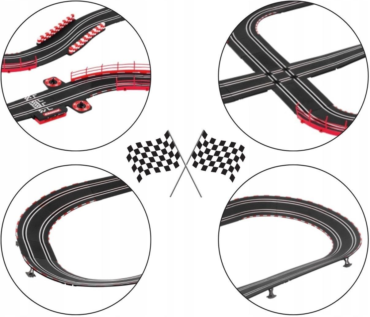 Carrera Go Ferrari Power Racing Slot Car Set 28Ft Track With 2 Cars Speed Con