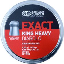 Zdjęcie Jsb Śrut Do Wiatrówek Exact King Heavy 2,2 Grama Kal. 6,35Mm 300szt. - Tyczyn