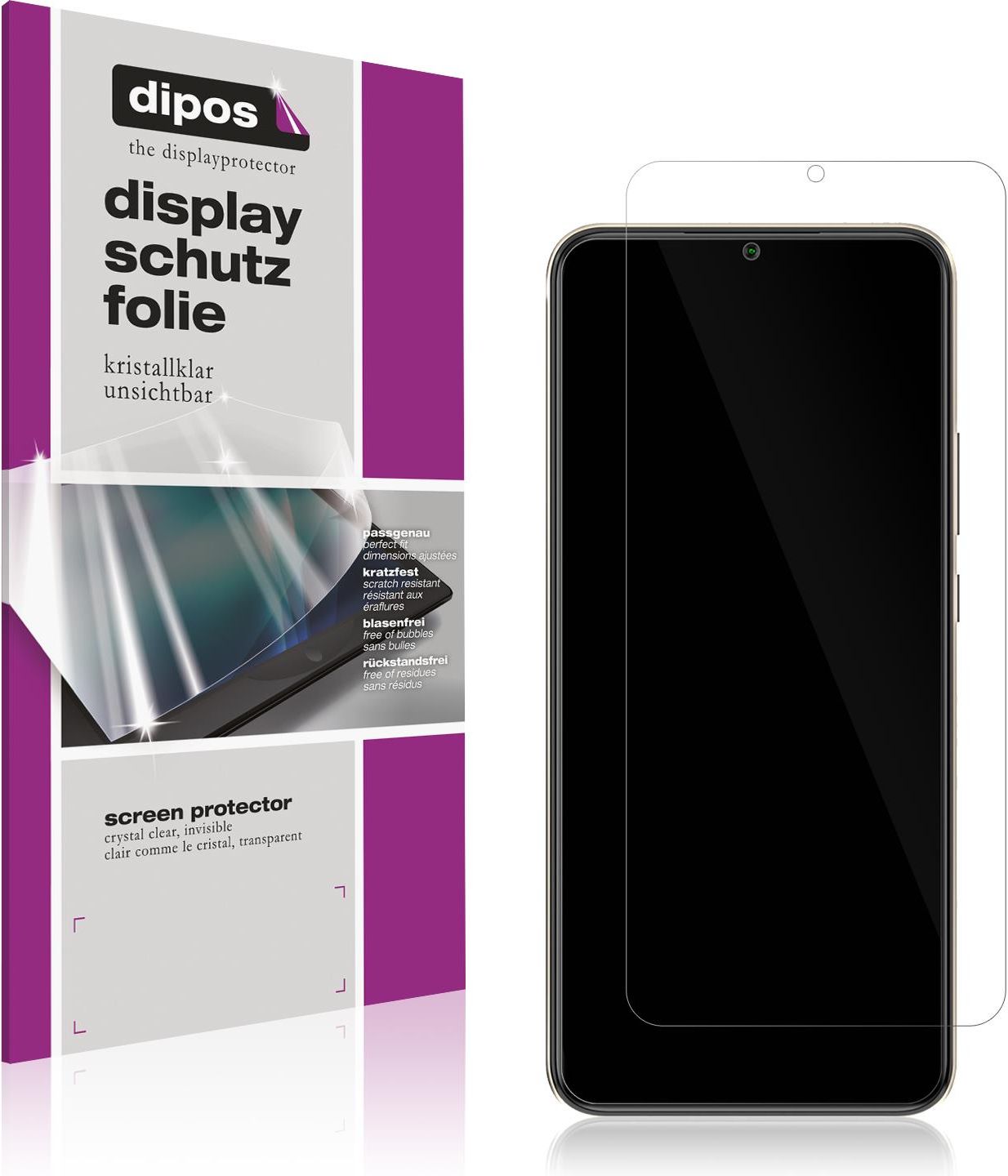 Dipos 6X Pellicola Protettiva Per Xiaomi Redmi Note 7 Pro – Crystal Clear, 3x Anteriore + 3x Posteriore, Taglio Laser, Made In Germany, Antigraffio - 2