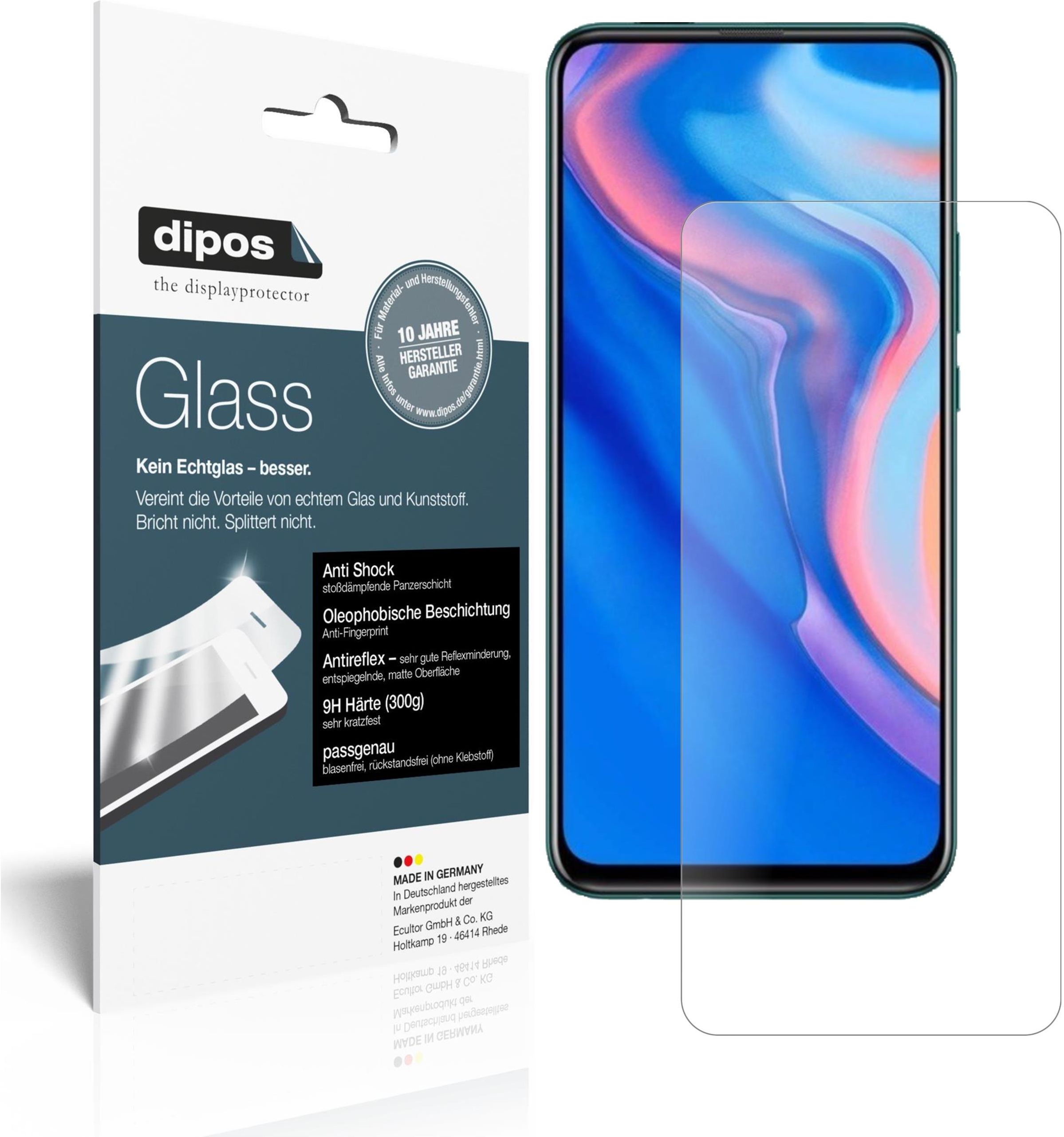 Dipos Pellicola Protettiva Privacy 4 Lati Per Huawei P Smart Pro (2019) - Vetro Anti-Sguardo Made In Germany - 3