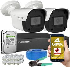 Zestaw monitoringu IP 2 kamery 4Mpx z mikrofonem, IR 25m, dysk PRNVR02T4EPOE