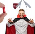 Zestaw wampira dracula wilkołak sztuczne zęby na halloween z sztuczną krwią
