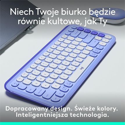 Klawiatura Logitech POP ICON Keys Fioletowy (920013074) - zdjęcie 2