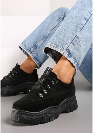 CZARNE ZAMSZOWE SNEAKERSY ROZMIAR 40 II GATUNEK