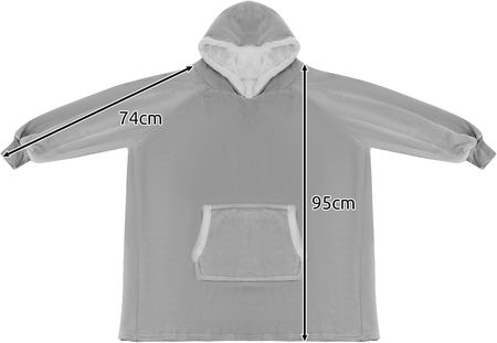 Koc Bluza Oversize Ciepła Gruba Kocobluza Długa 2w1 XXL Futrzak z Kapturem - zdjęcie 4