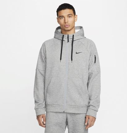 Męska bluza z zamkiem na całej długości Therma-FIT Nike Therma Szary  Ceny i opinie