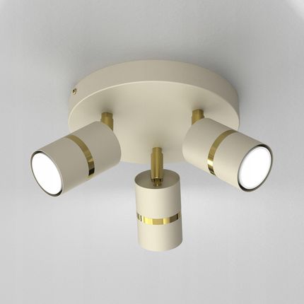 Lampa Sufitowa Beżowa Plafon Koło Tuby Złoty Gu10 Led Spot (Fl4167) - zdjęcie 6