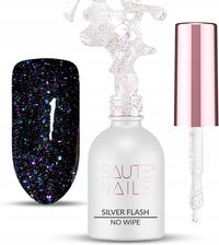 Zdjęcie Saute Nails Top Hybrydowy Do Paznokci 8Ml Silver Flash Top No Wipe Efekt - Biskupiec