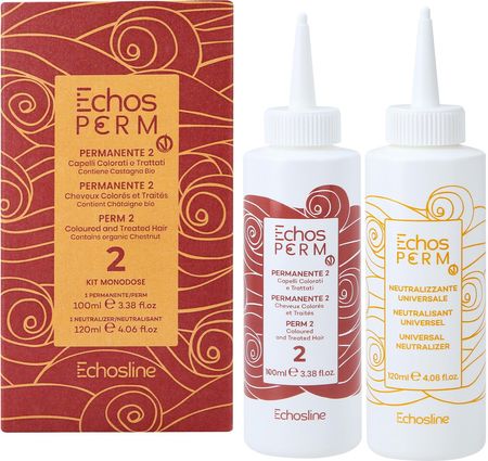 ECHOSLINE PERM Zestaw do trwałej ondulacji P2 Włosy farbowane 100ml+120ml