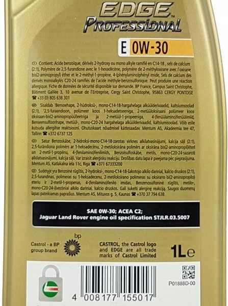 Castrol Edge Professional H C2 0W30 – 6 Liter Motorenöl, Synthetisch, Für Diesel Und Benzin