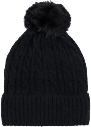 Ciepła czapka damska z pomponem jesienna zimowa jednokolorowa