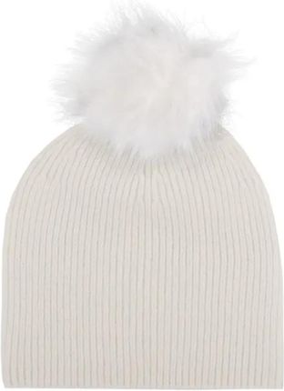 Ciepła czapka damska z pomponem zimowa jesienna prążkowana jednokolorowa