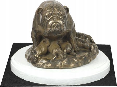 Art Dog Buldog Matka Ze Szczeniakami Figurka Psa Na Biurko Statuetka Posąg Rzeźba 16529129306