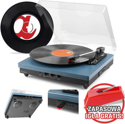 Gramofon RP113D z wejściem/wyjściem BT niebieski Audizio