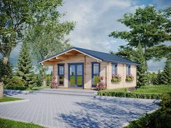 Drewniany Domek Parterowy Bolig Z Antresolą 35M2 Nordenwood