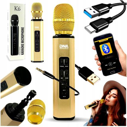 DNA KM6 PINK mikrofon karaoke Bluetooth głośnik bezprzewodowy różowy