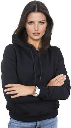 Czarna bluza damska kangurka z kapturem LAMON PREMIUM - zdjęcie 2